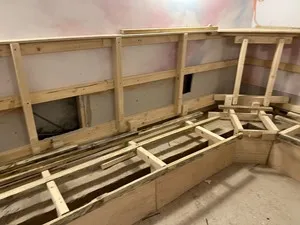 Bespoke custom corner seating — fully reupholstered