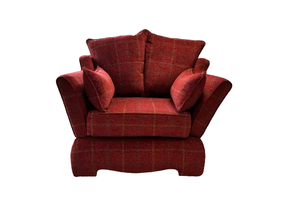 Red armchair in Lana fabric