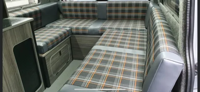 Caravan fixed seating reupholstered