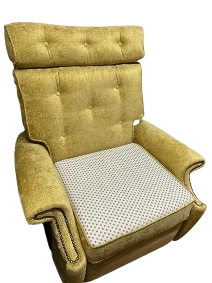 Gold spotted Galleria-range chair reupholstered