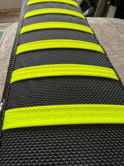 Motorbike seat detail — close-up of stitching