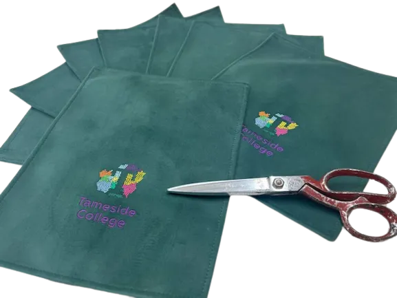 Custom-made antimacassars set for Tameside College