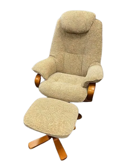 Stressless recliner chair reupholstered in leather
