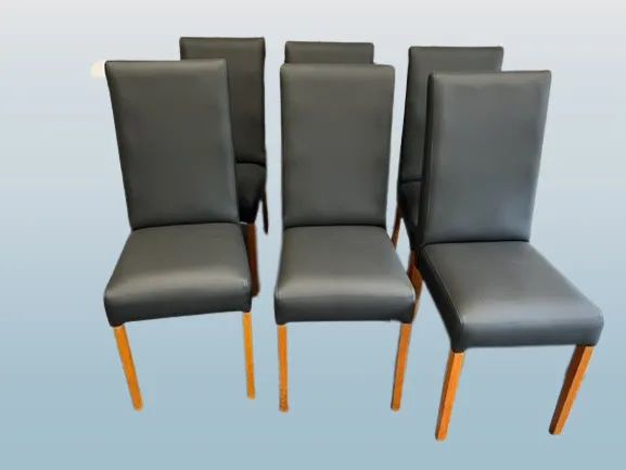 Black dining chairs in Supremo fabric
