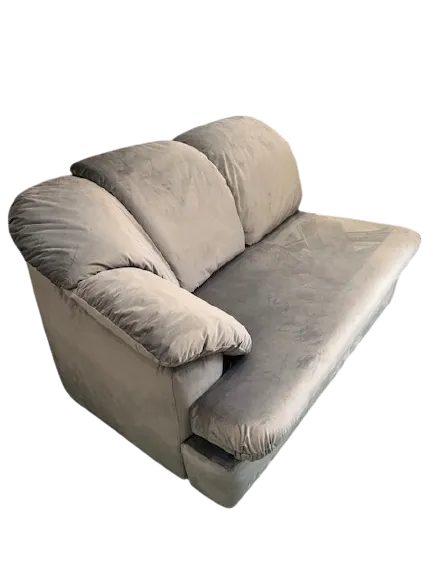 Grey settee on white background — cutout image