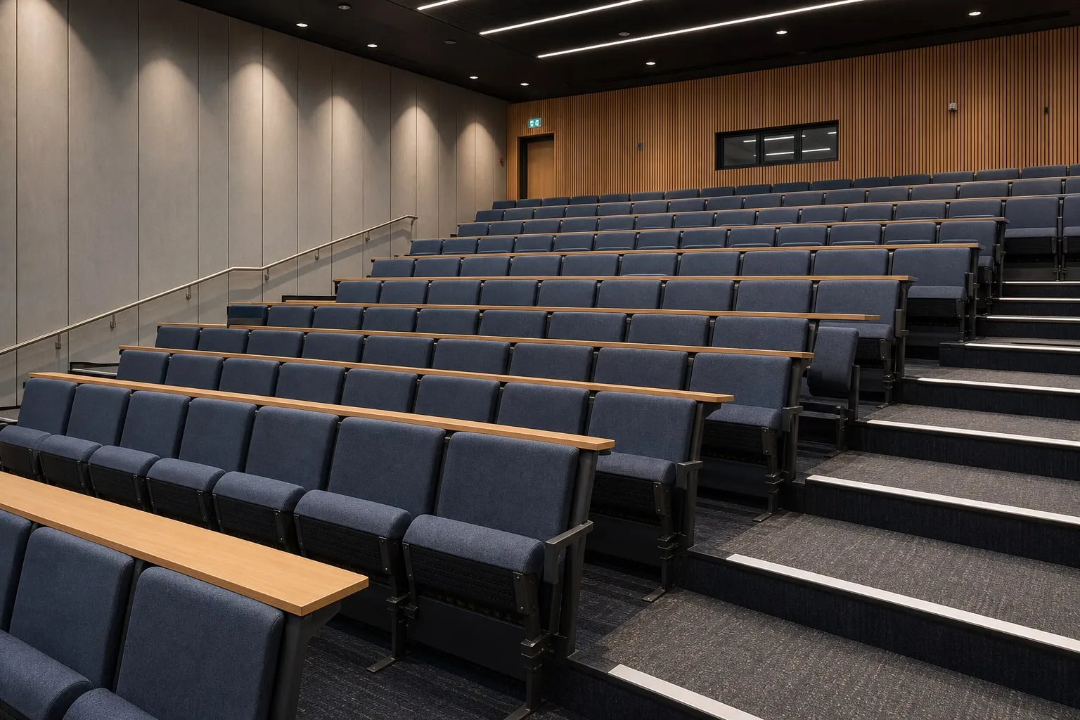 Representative lecture theatre seating ready for a school, college or university refit