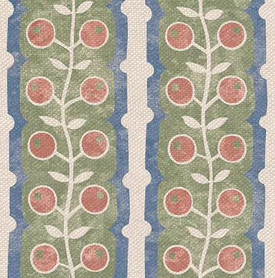 Archive Collection on Linen Boscome Co-ord Garden Green swatch