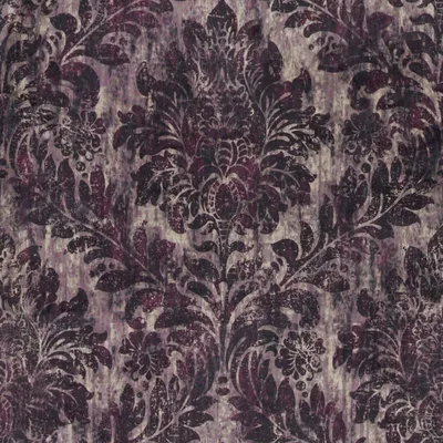 Classic Velvet Chaucer Velvet Print Aubergine swatch