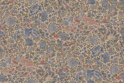 Archive Collection on Linen Forest Scene Bluebell swatch