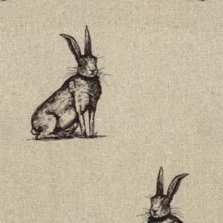 Woodland Friends Horace Black Linen swatch