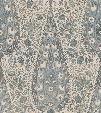Archive Collection on Linen Jaipur Peacock swatch