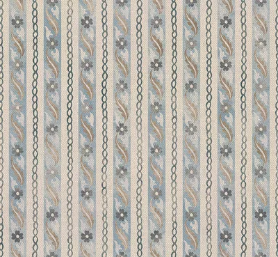 Archive Collection on Linen Jaipur Barley Stripe Peacock swatch