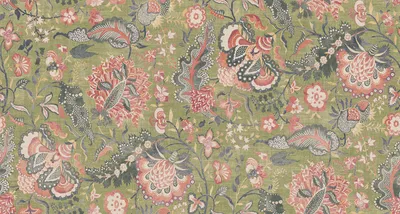 Archive Collection on Linen Kandesh Olive swatch