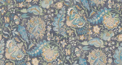 Archive Collection on Linen Kandesh Prussian swatch