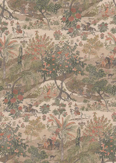 Archive Collection on Linen Persian Wood Sand swatch