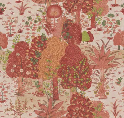 Archive Collection on Linen Rajasthan Vermillion swatch