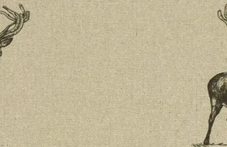 Woodland Friends Stewart Black Linen swatch