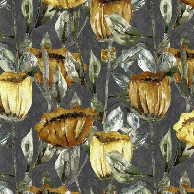 Contemporary Velvet Tulippa Velvet Print Ochre swatch