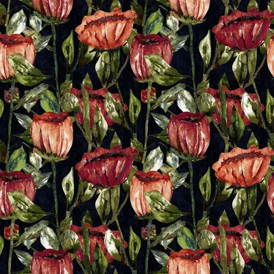 Contemporary Velvet Tulippa Velvet Print Ruby swatch
